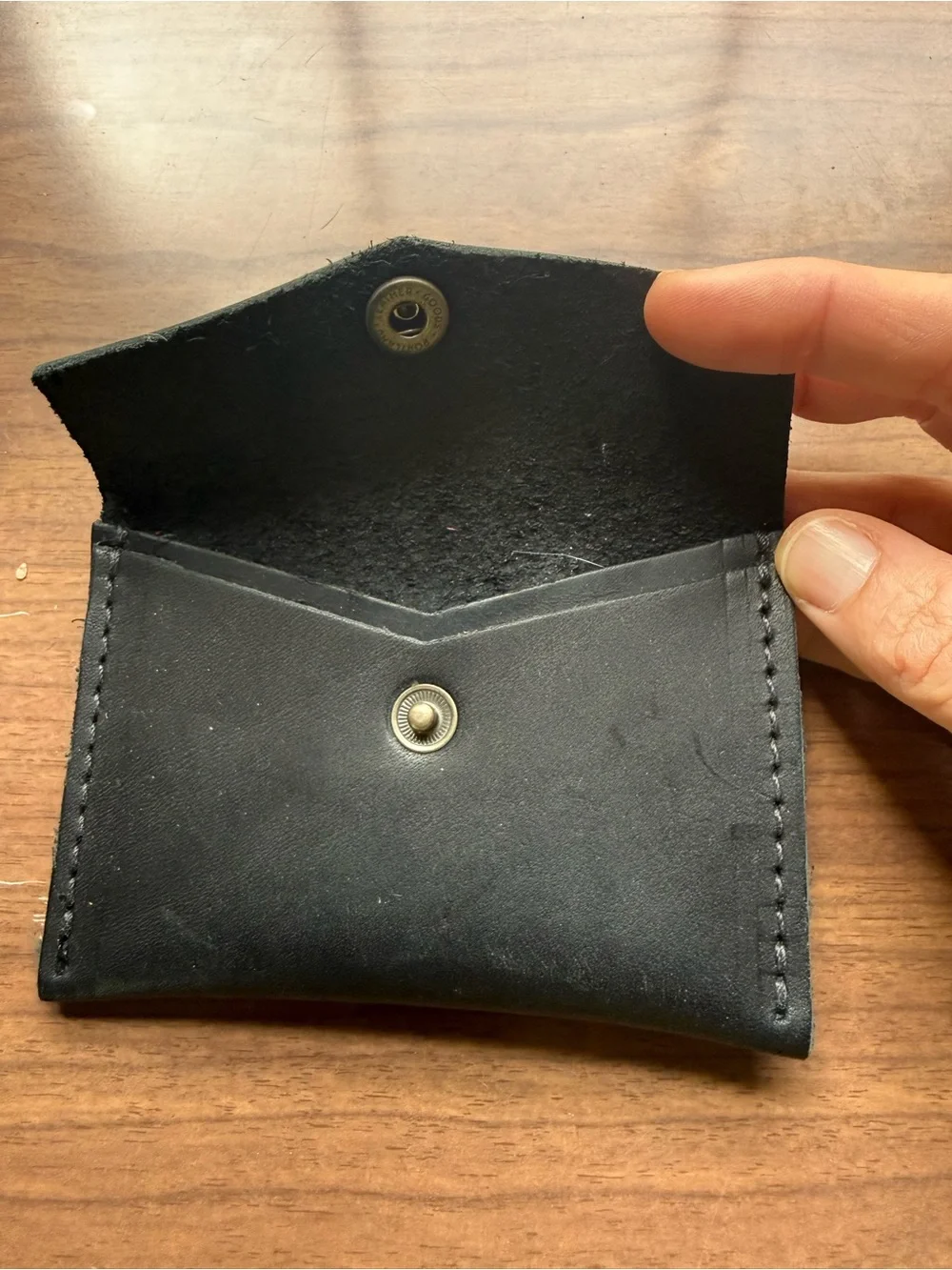 Portland Goods Black Leather Card & Key Holder